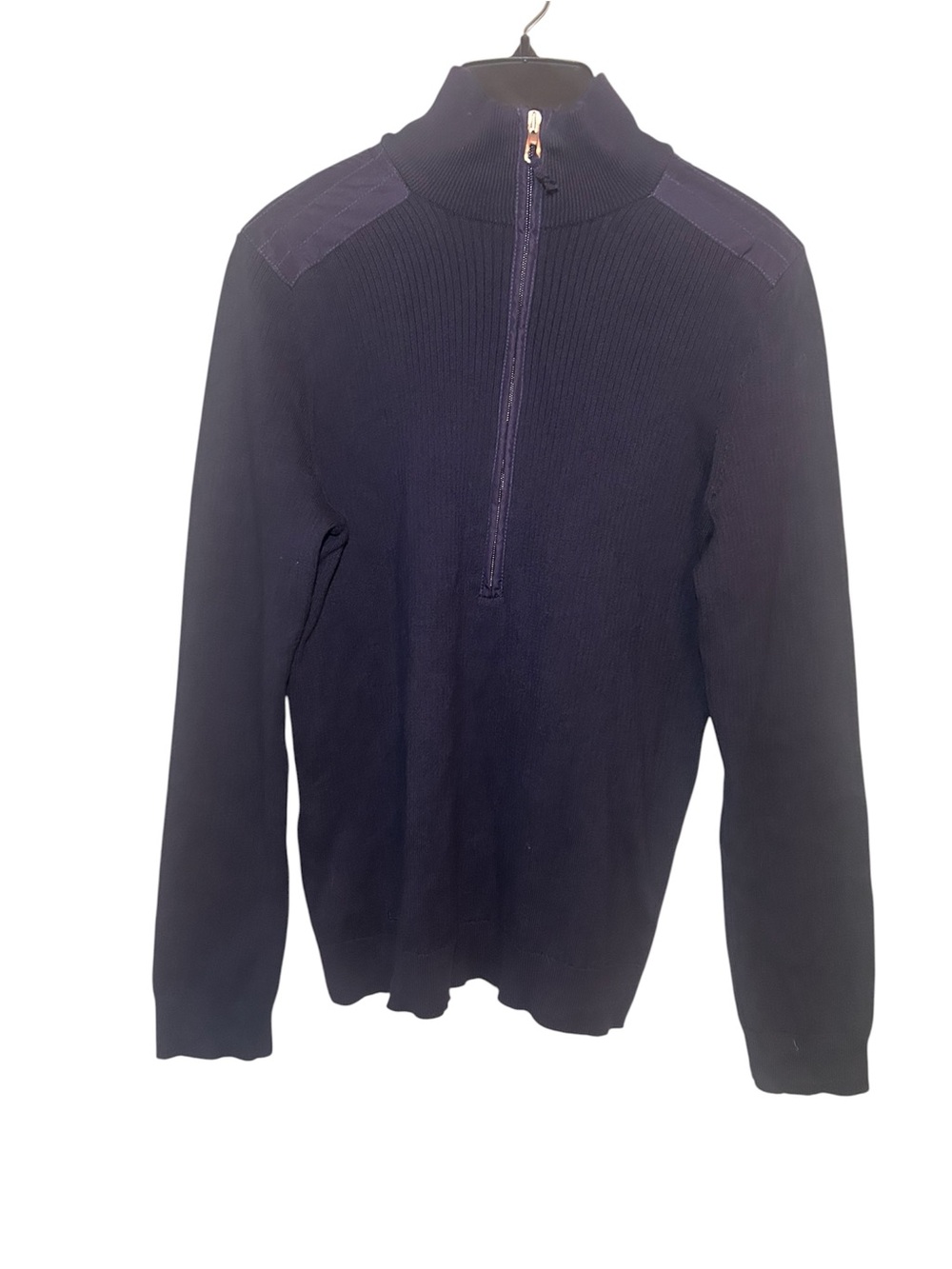 Ralph Lauren Navy Half-Zip Ribbed Sweater